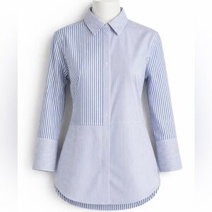 St. John | Mixed Stripe Button Up Blouse | Small